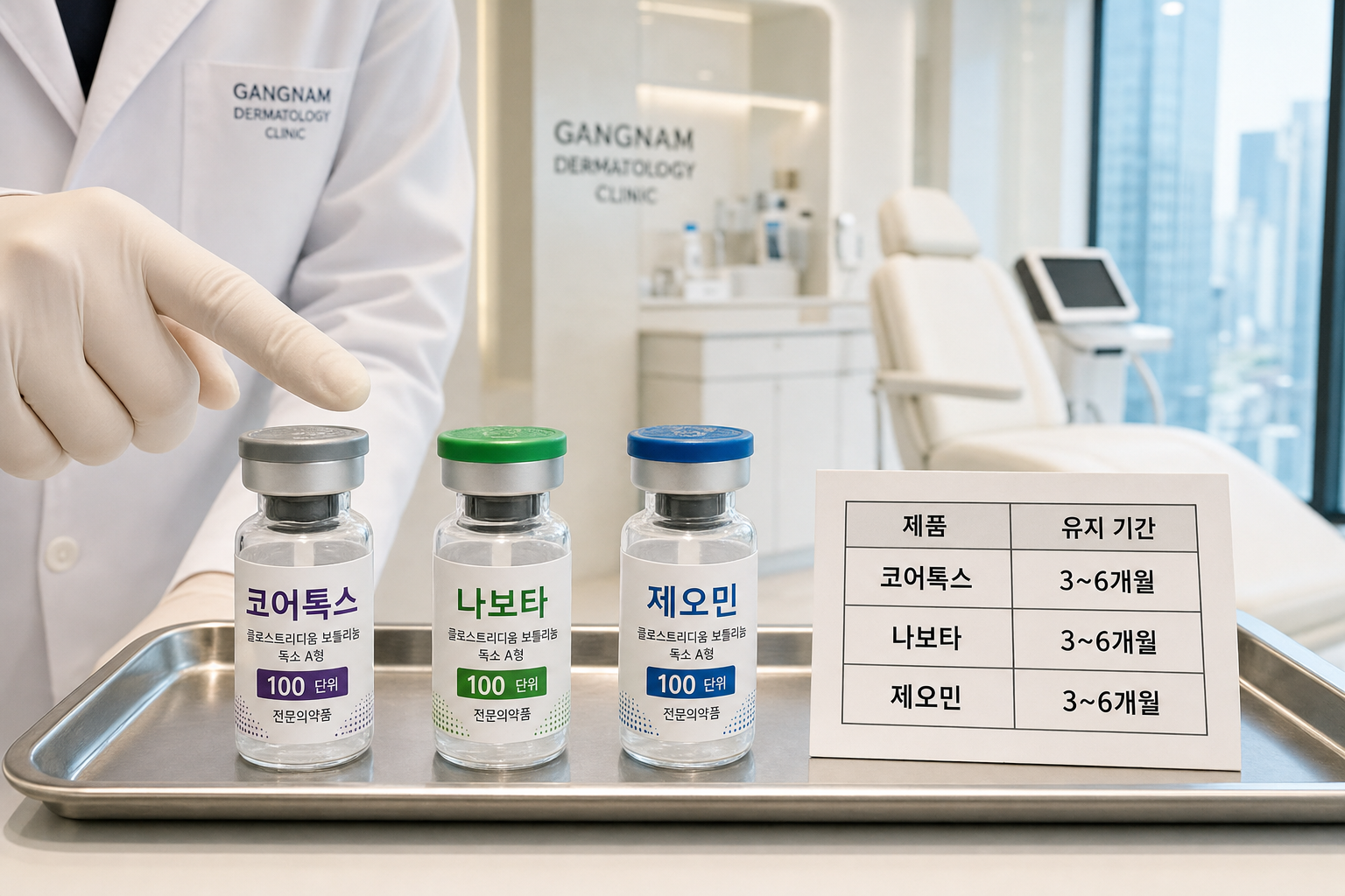 강남피부과 보톡스 종류별 유지 기간과 효과 비교