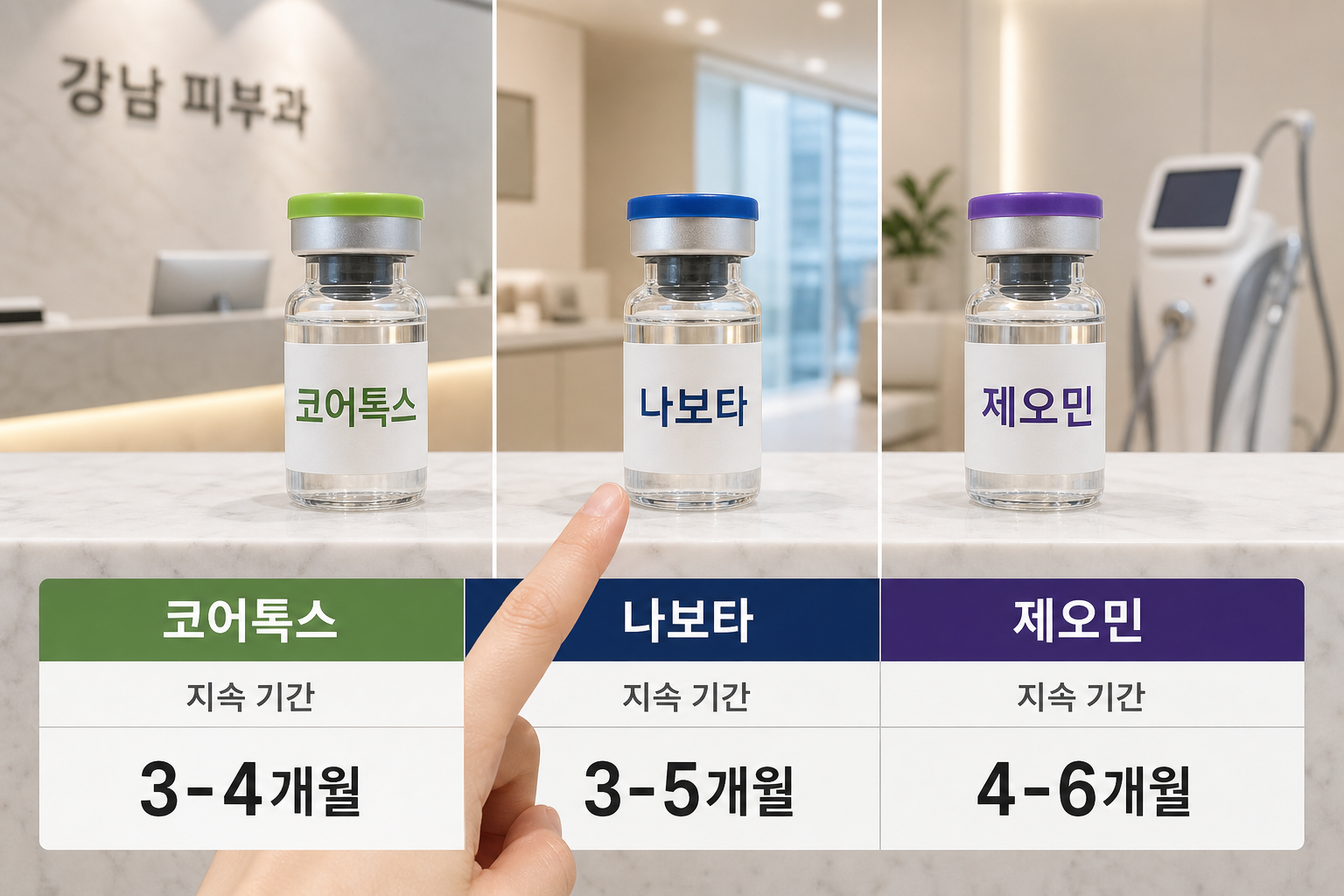 강남 피부과 보톡스 종류별 유지 기간과 효과 비교